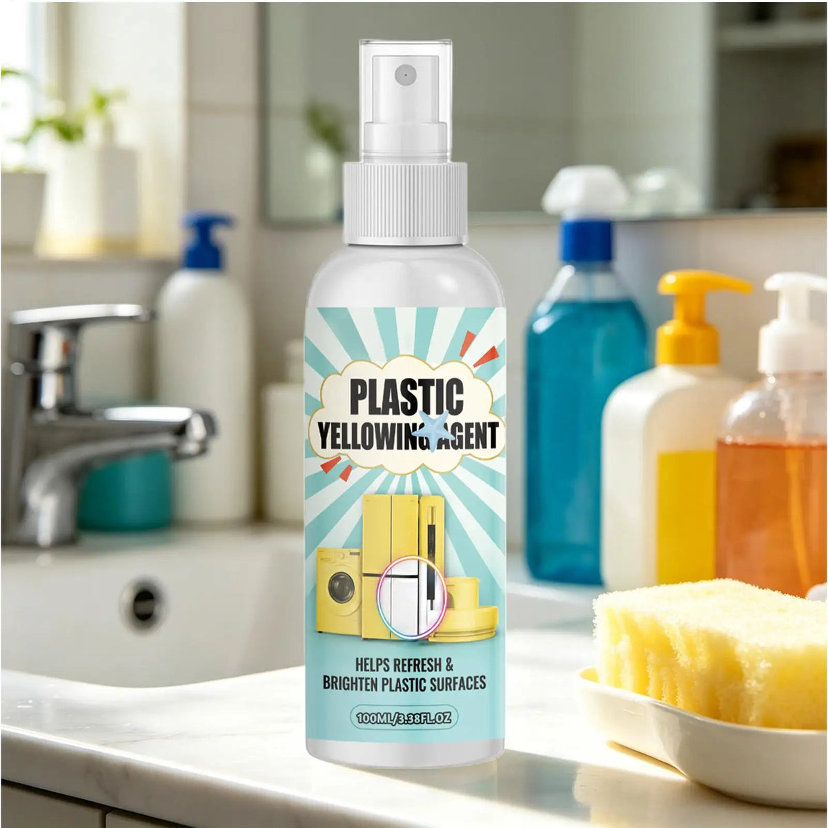 Anti-Yellowing Plastic Cleaner Spray – Appliance Restorer 100ml Surface Cleaning Spray Babs