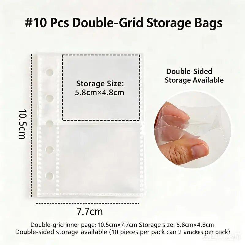 M5 Transparent PVC 6-Ring Binder Cover – Journal & Planner Ring Binder Cover Babs 10P double grids