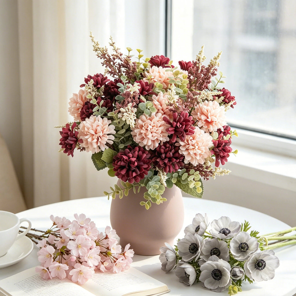 Artificial Silk Lavender Ball Bouquet – Wedding & Home Décor Artificial Flower Bouquet Babs