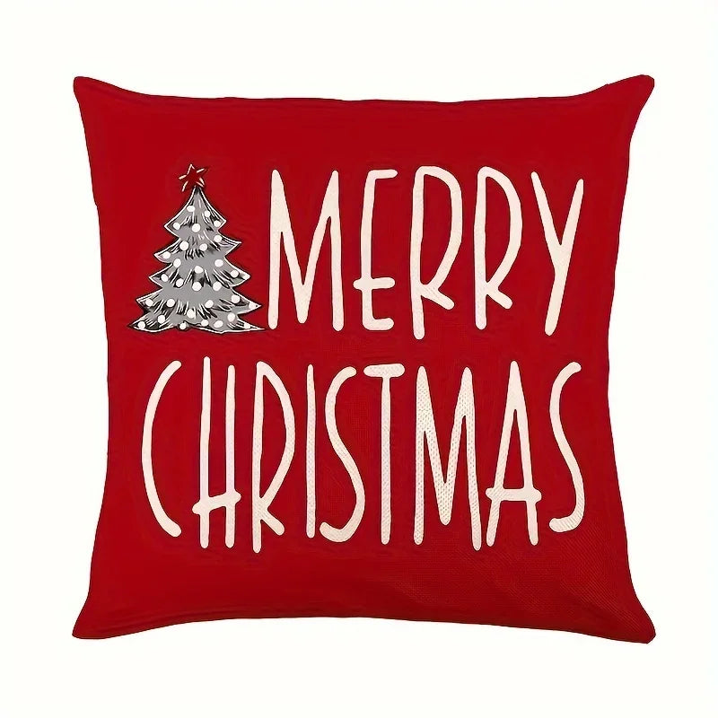 Christmas Pillow Covers Set of 4 – Santa & Snowman 18x18" Holiday Pillow Covers Babs