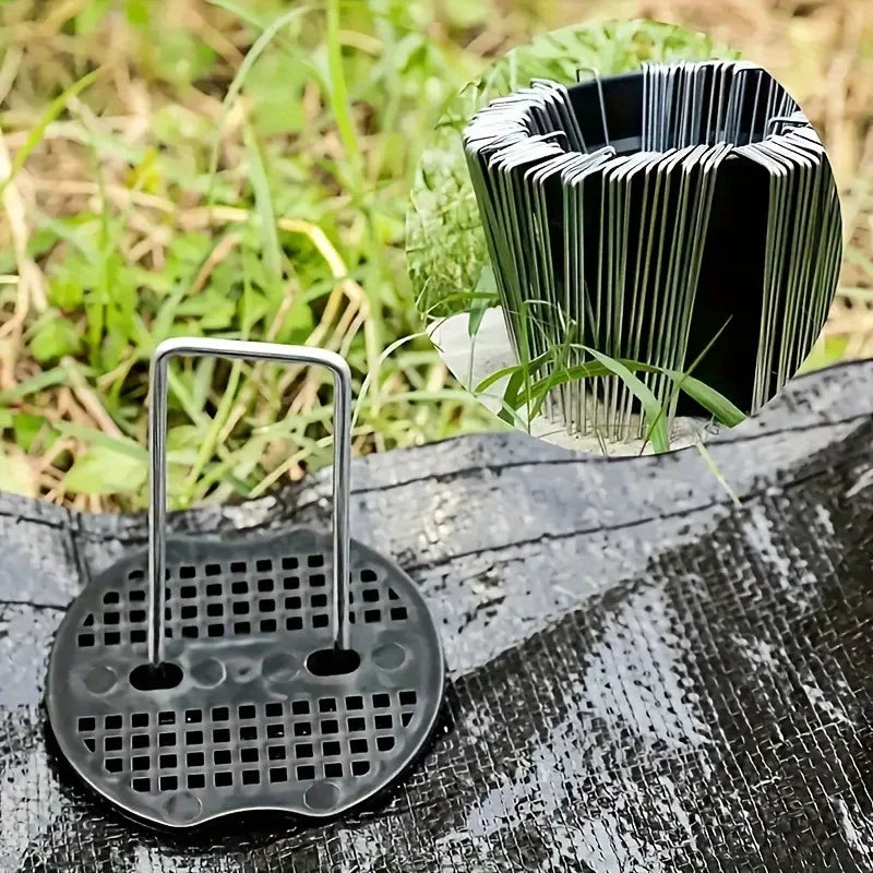 Thickened U-Shaped Tent Pegs & Ground Stakes with Washers Ground Stakes Babs