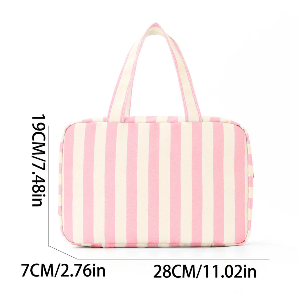Striped Unisex Travel Toiletry Bag – Large Capacity with Hook Travel Toiletry Bag Babs