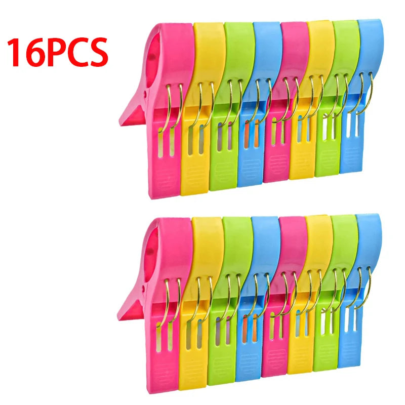 Beach Towel Clips Large Plastic Clamps Clothespins – 4 Pack Beach Towel Clips Babs 16 PCS
