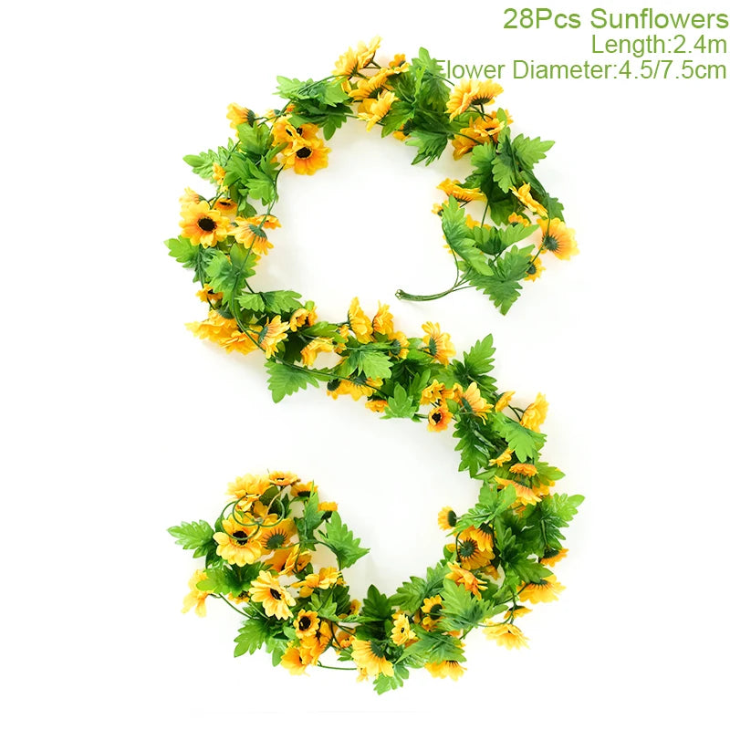 Sunflower Silk Vine Garland for Wedding Arch & Home Décor Artificial Flower Garland Babs B