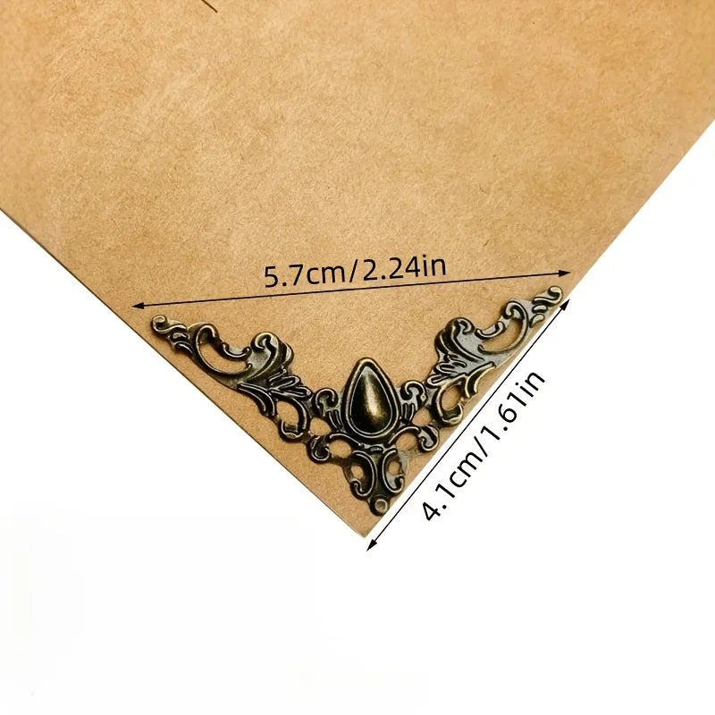 50 Metal Corner Protectors – Hollow Triangle Decorative Design Decorative Corner Protectors Babs Bronze color