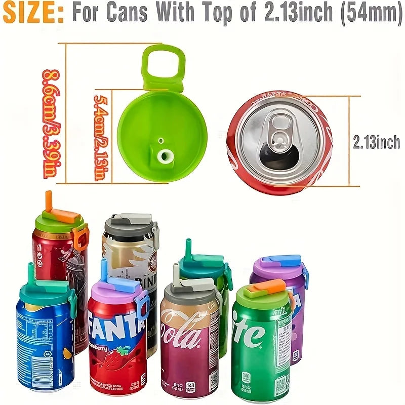 Reusable Soft Drink Can Lid with Straw – Soda, Juice & Beverages Drink Can Lid Babs
