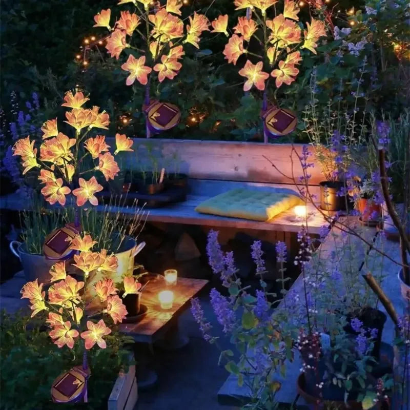 Solar Camellia Flower LED Garden Ground Light | Fiber Optic Solar Garden Light Babs