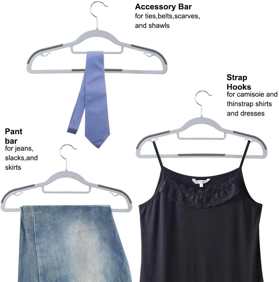 10-Pack Anti-Slip Slim Clothes Hangers | Space-Saving Wardrobe Clothes Hangers Babs
