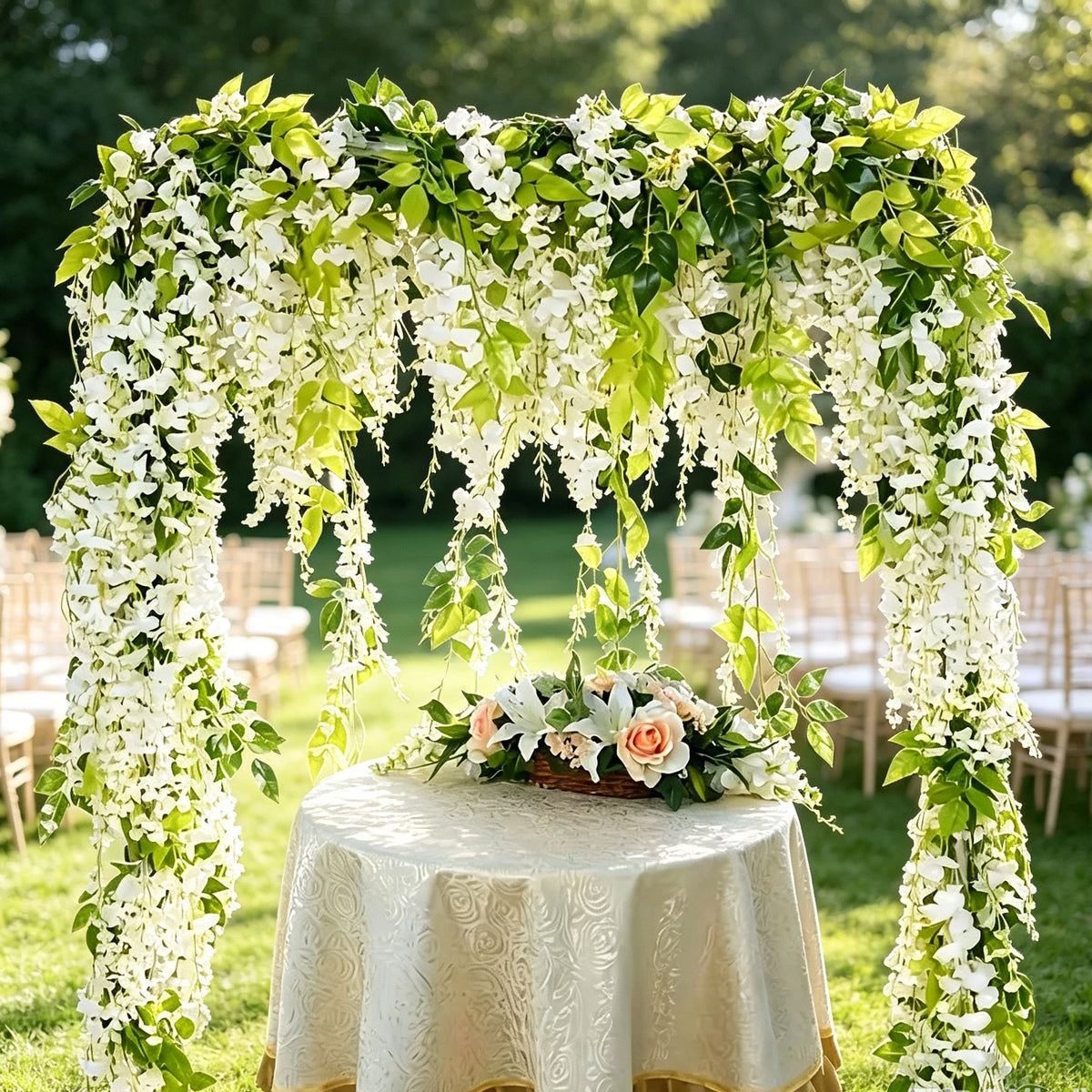 2M Silk Artificial Hydrangea Vine – Wedding & Home Wall Decor Artificial Floral Vine Babs