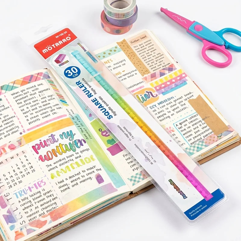 2pcs Color Gradient Acrylic Ruler 30cm – Drawing & Drafting Acrylic Drawing Ruler Babs
