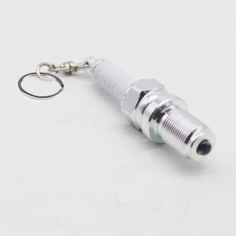 LED Spark Plug Keychain – Aluminum Car Key Ring with Mini Light LED Car Keychain Babs