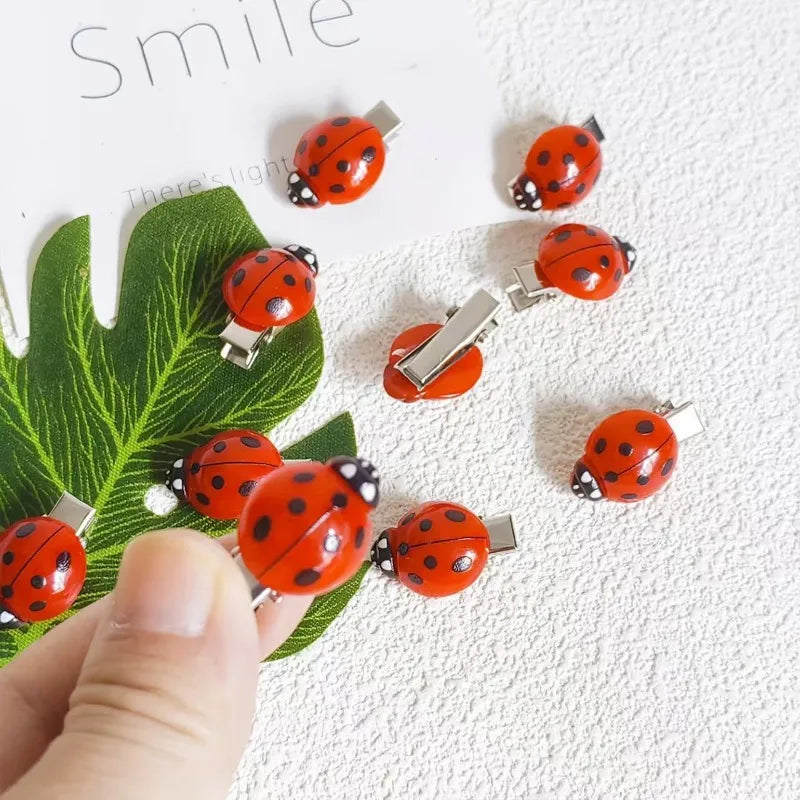10-Piece Bee & Ladybug Mini Hair Clips – Cute Barrette Set Hair Clip Set Babs