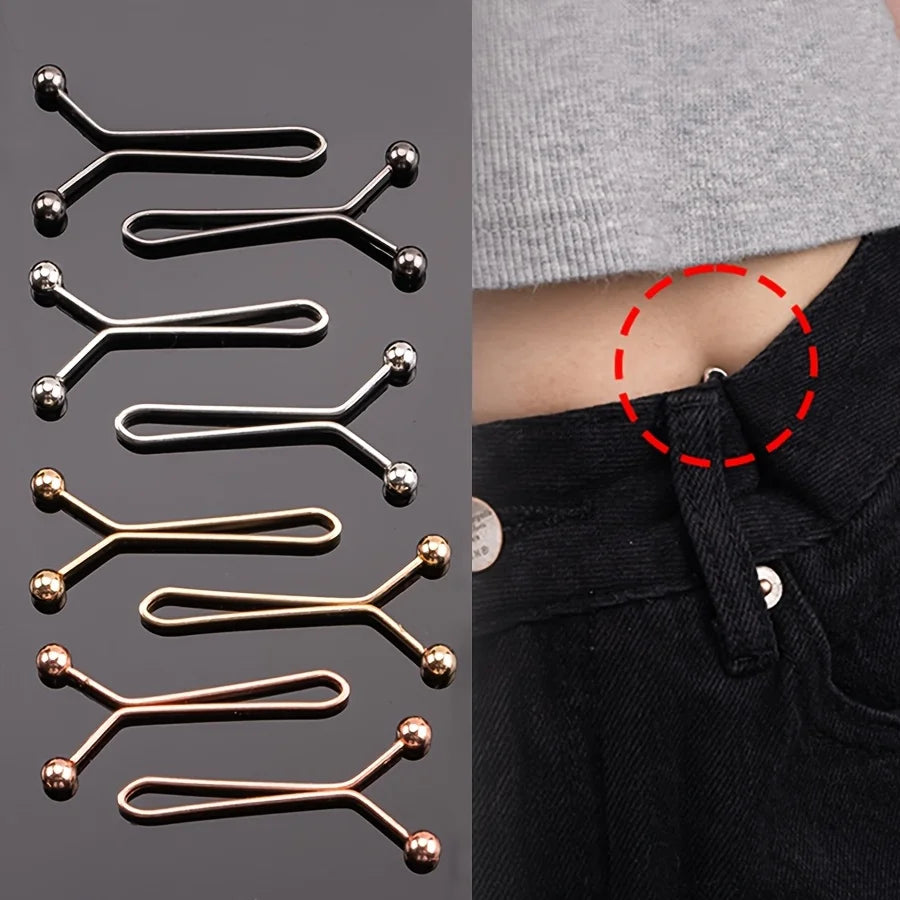 10PCS Invisible Waist Metal Clips – Adjustable Button Clips for Jeans Clothing Clips Babs