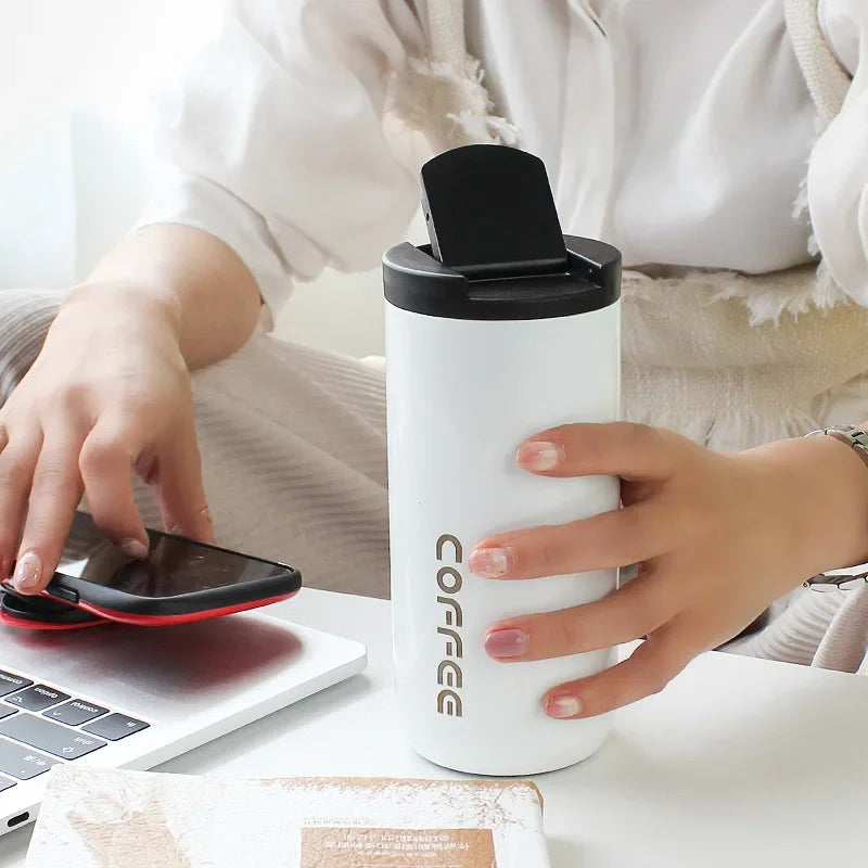 400ml Stainless Steel Vacuum Thermos Travel Mug – Leakproof Vacuum Thermos Mug Babs