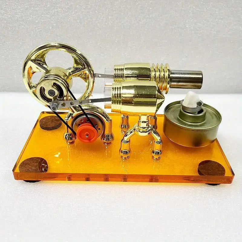 Hot Air Stirling Engine DIY Model Kit with Alternator – Science Toy Science Education Model Babs