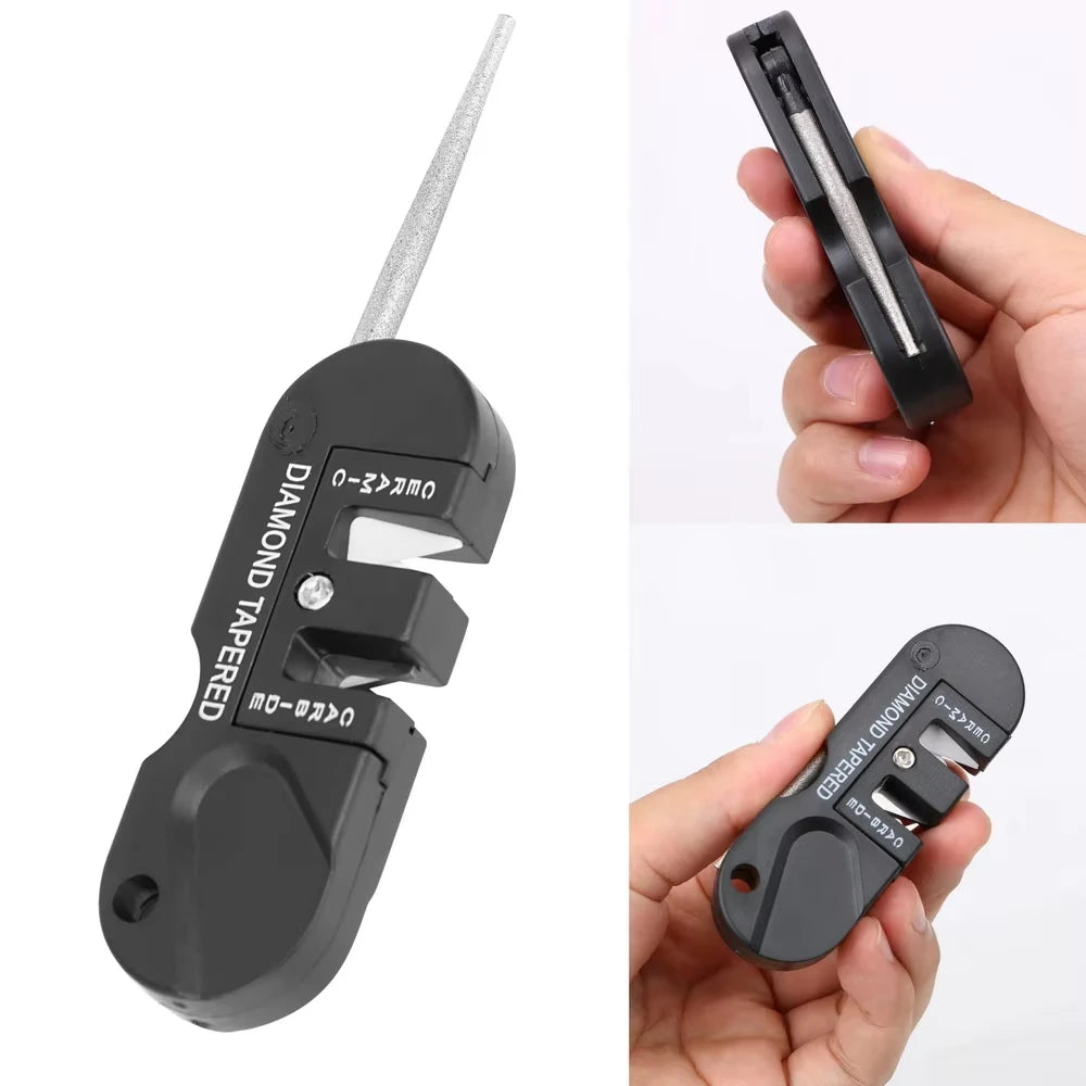 4-in-1 Portable Knife Sharpener – Carbide, Ceramic & Diamond Rod Knife Sharpener Babs