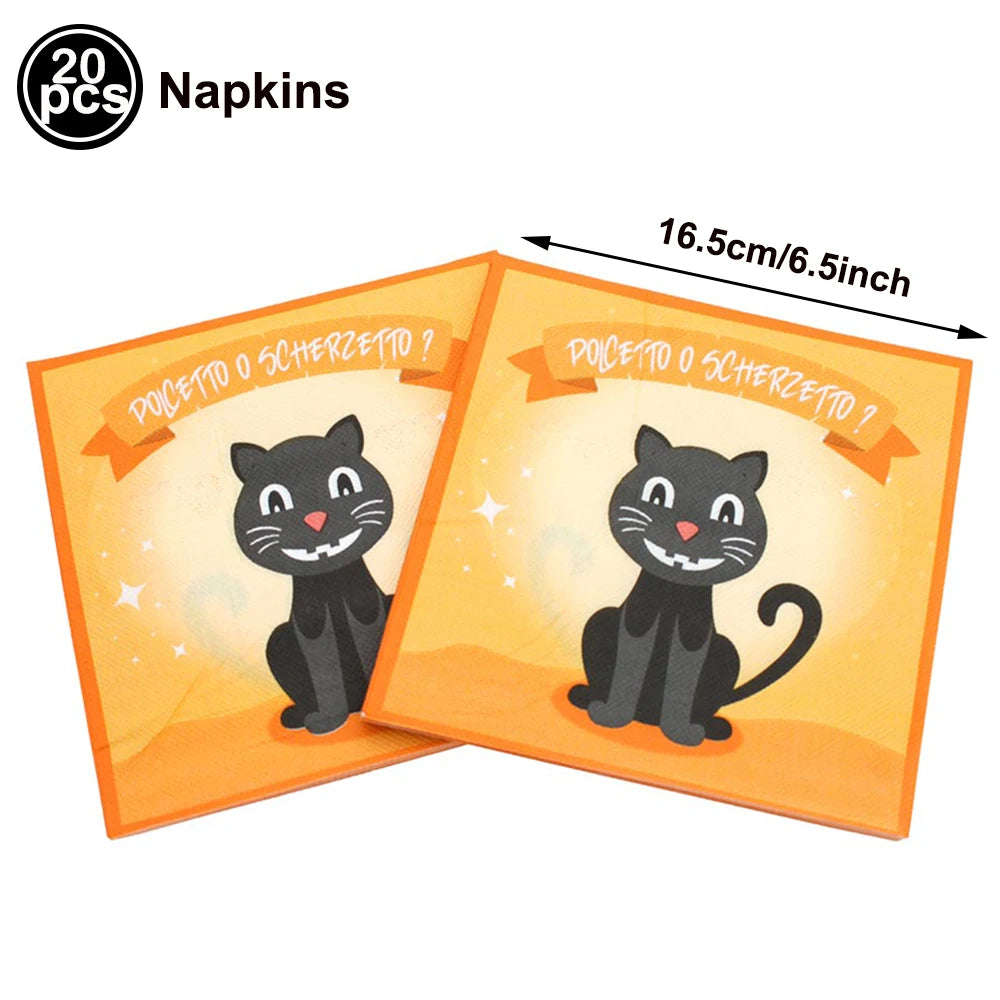 20-Pack Halloween Disposable Paper Napkins – Spooky Prints Disposable Party Napkins Babs Olive as show