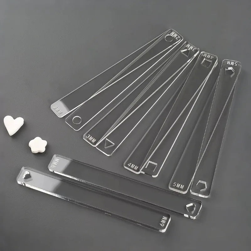 10pcs Acrylic Clay Thickness Rulers Rolling Guide Set 2–6mm Clay Rolling Tool Babs