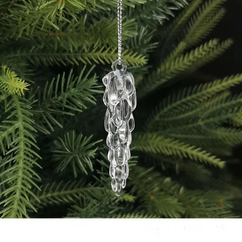 10Pcs Crystal Snowflake Christmas Tree Hanging Ornaments Christmas Tree Ornaments Babs 8cm 10Pcs