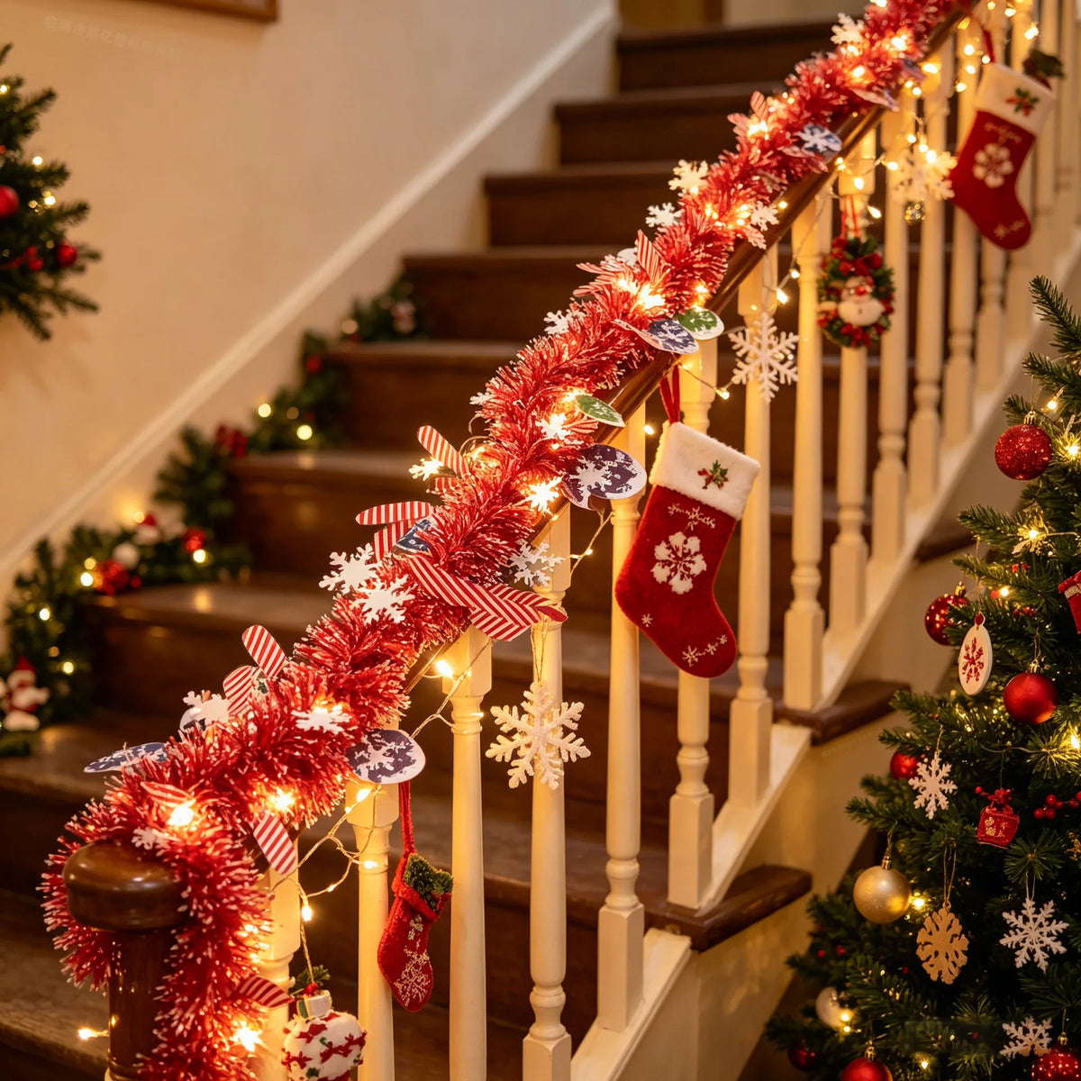 Christmas LED Fairy Lights – Santa Glitter Ball String Lights Christmas String Lights Babs Red 1PC