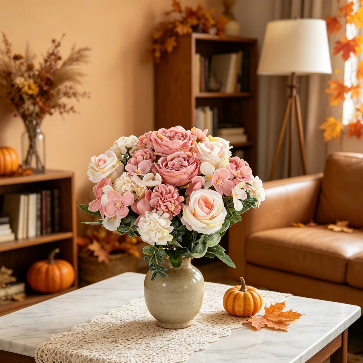 Silk Artificial Peony Rose Hydrangea Bouquet – Wedding Décor Artificial Flower Bouquet Babs
