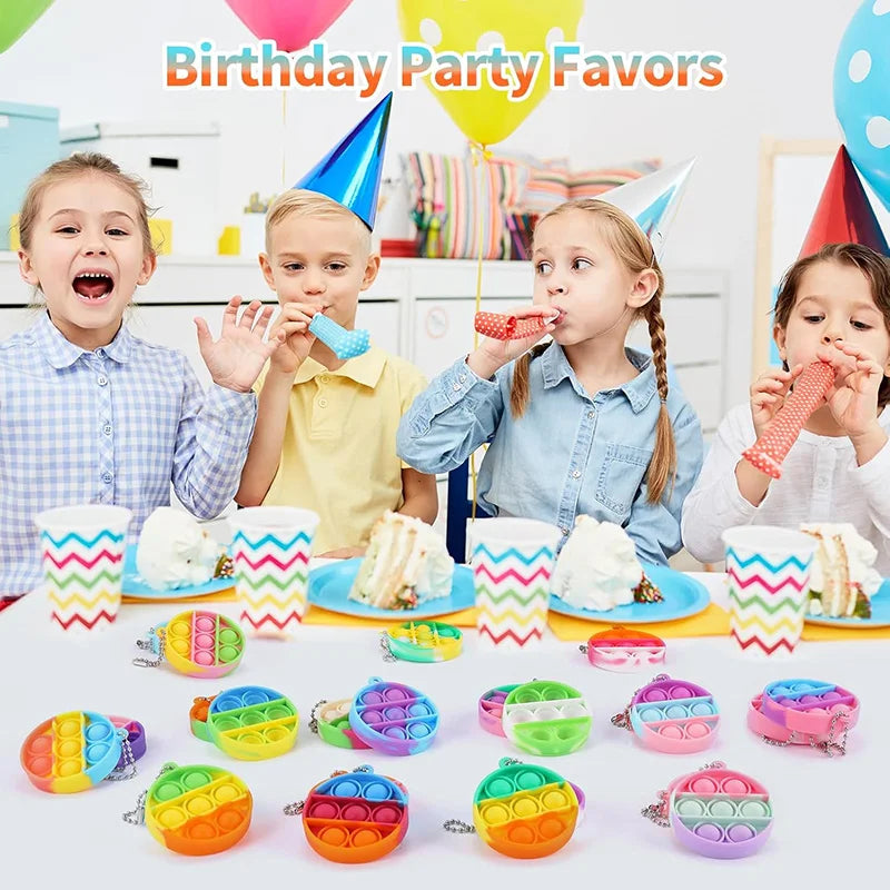 Mini Pop Keychain Fidget Toys 10/20Pcs – Kids Party Favors Fidget Toy Keychain Babs
