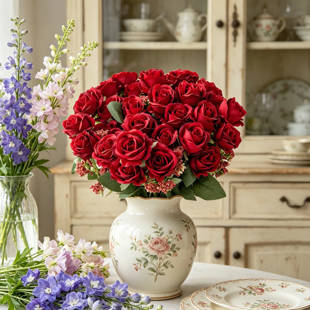 Artificial Silk Rose Bouquet – Wedding & Home Décor Artificial Flower Bouquet Babs