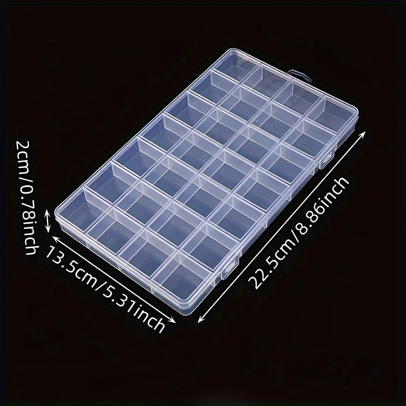 28-Compartment Plastic Jewelry & Bead Organizer Box – Clear Jewelry Storage Box Babs
