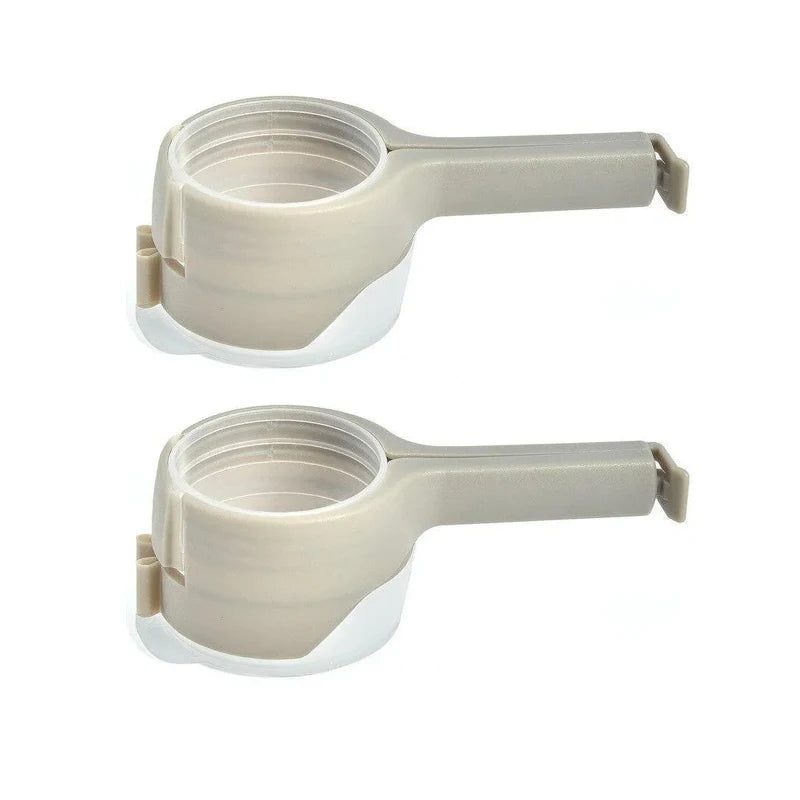 Bag Clips with Pour Spouts – Airtight Food Sealing Clips Food Bag Clips Babs Grey-2Pcs