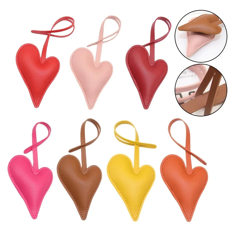 PU Leather Heart Keychain Pendant – Bag, Backpack & Car Charm Keychain Pendant Charm Babs