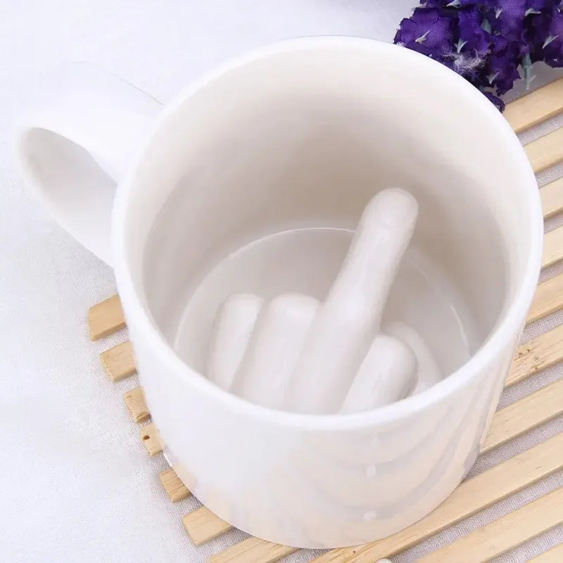 Funny Middle Finger Ceramic Coffee Mug – Novelty Gift Novelty Coffee Mug Babs