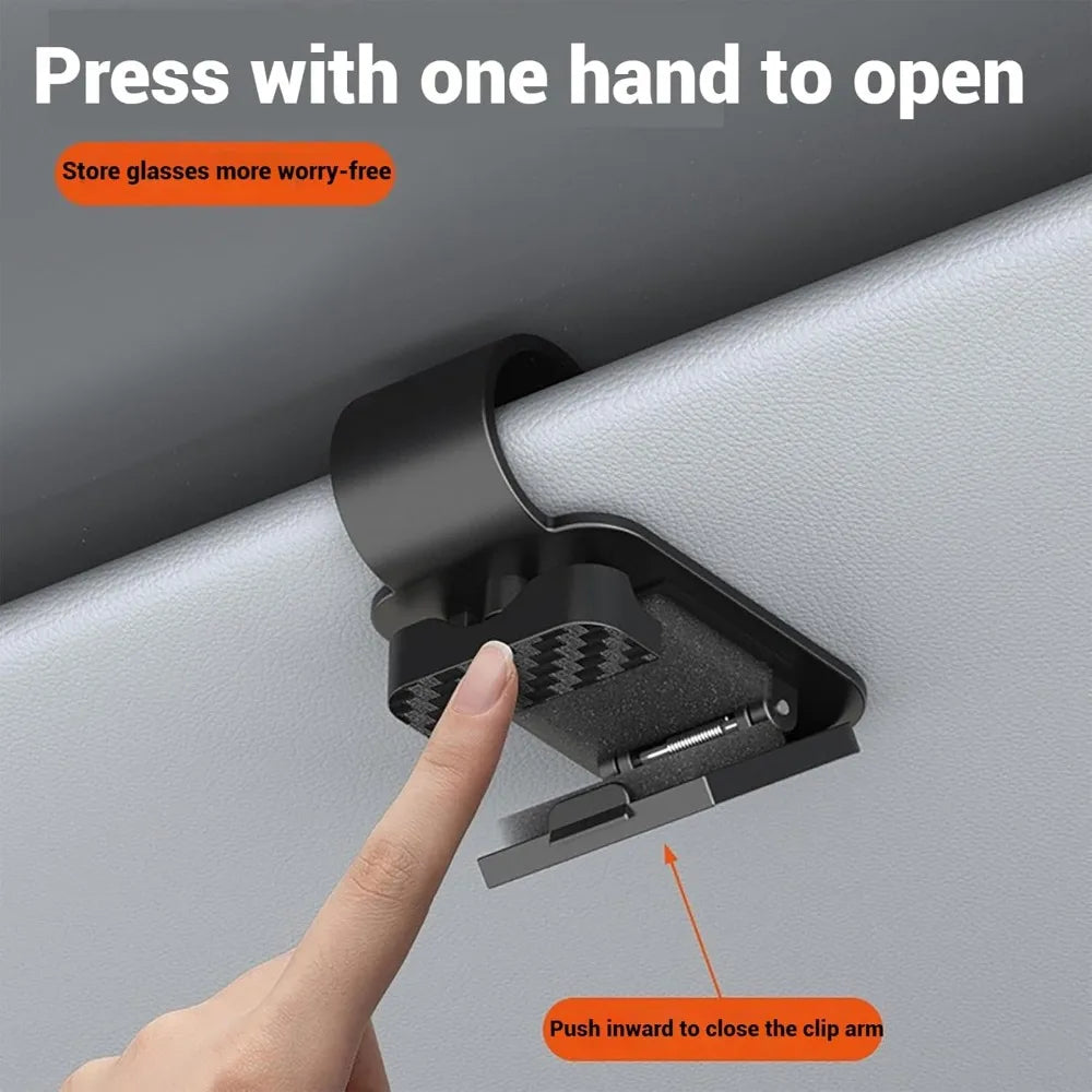 Car Sun Visor Glasses Holder – One-Hand Clip-On Organizer Car Visor Organizer Babs