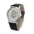 Men's Skeleton Quartz Watch | Leather Strap, Roman Numeral Dial Men's Quartz Watch Babs J