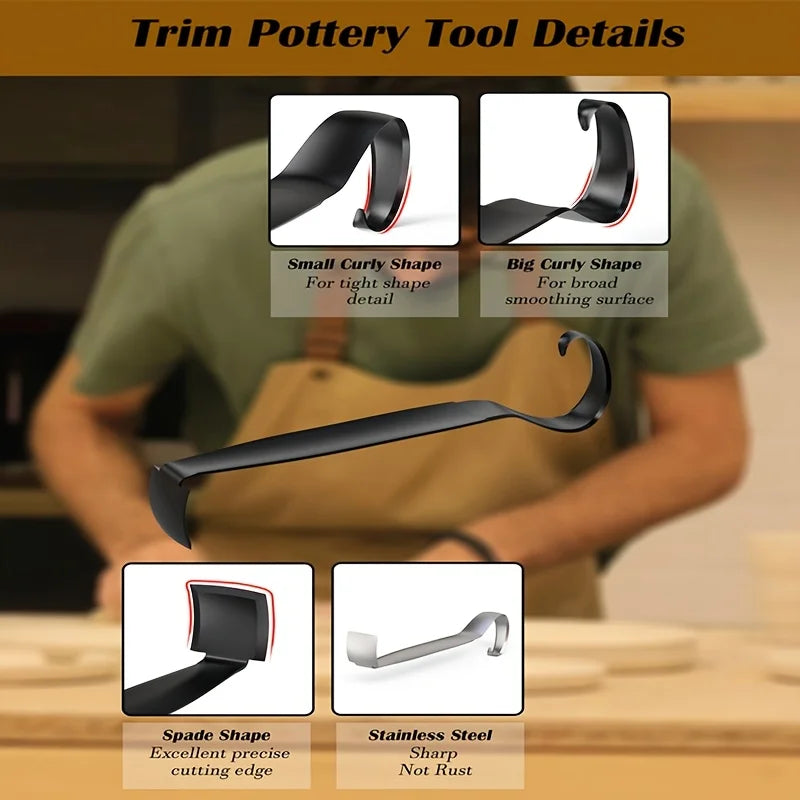 Dual-Ended Pottery Trimming & Clay Sculpting Tool Pottery Trimming Tool Babs