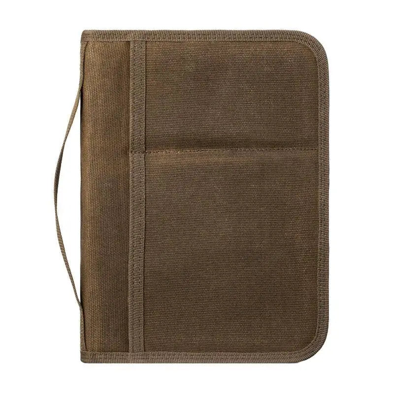 Tactical A5 Notebook Cover Zippered Canvas EDC Organizer Canvas Notebook Cover Babs Brown