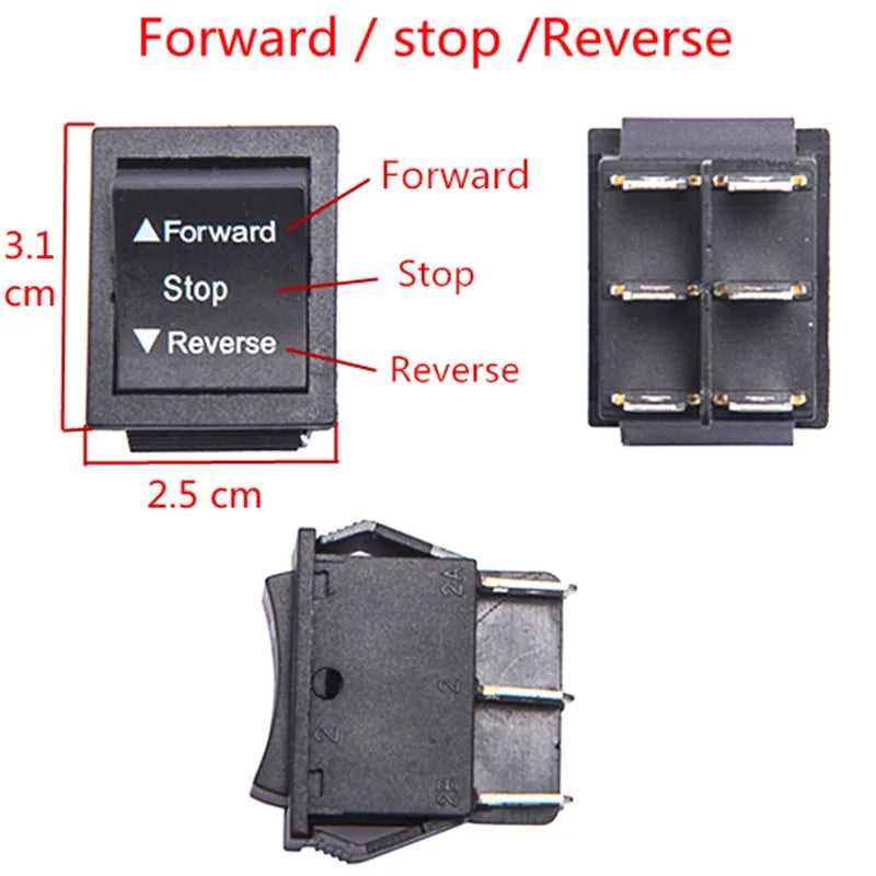 2pcs Forward Reverse Switch for Kids Ride-On Cars 6/12/24V Ride-On Car Switch Babs