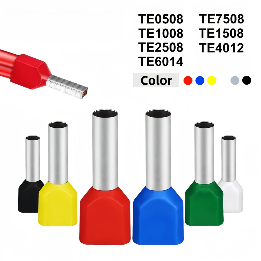 Double Wire End Ferrules Terminal – 100/750 Pcs Twin Pin Crimp Wire Ferrule Terminal Babs