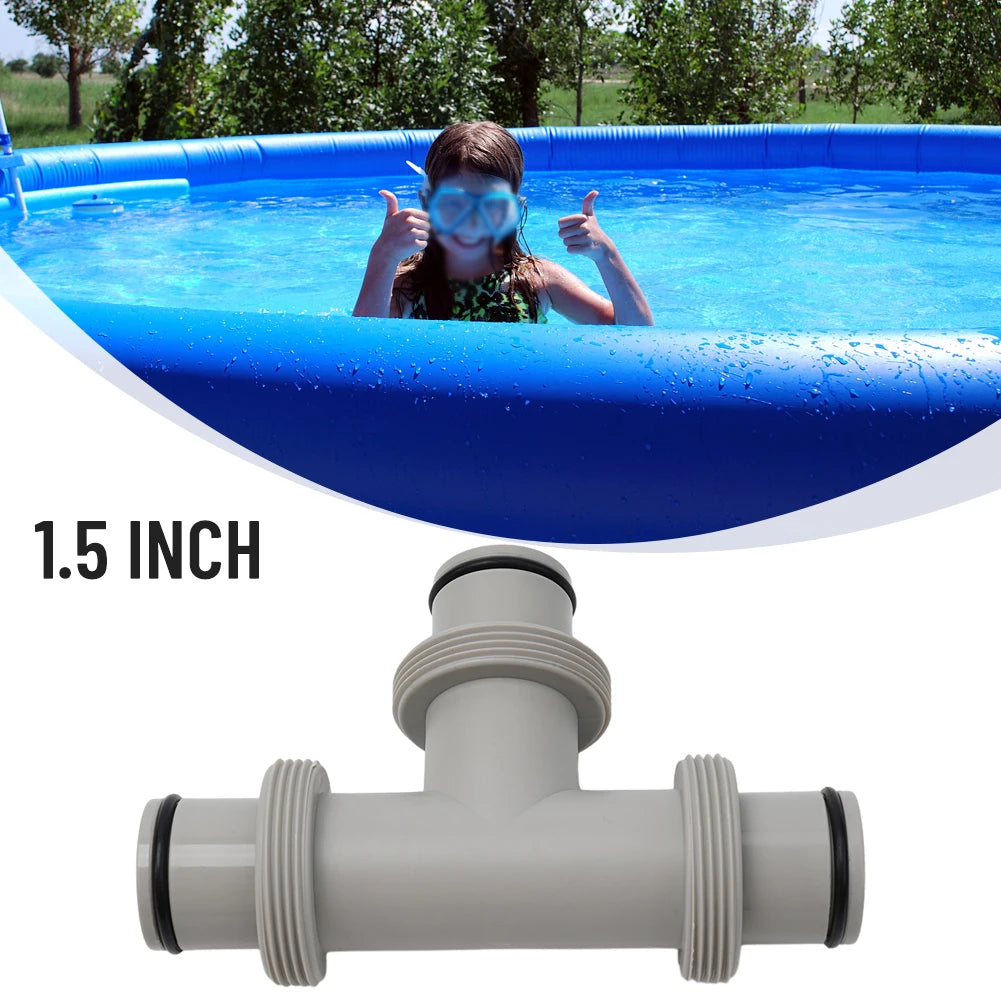 Intex Pool T-Connector Hose Adapter with O-Rings – 1.5 Inch Pool Hose Adapter Babs