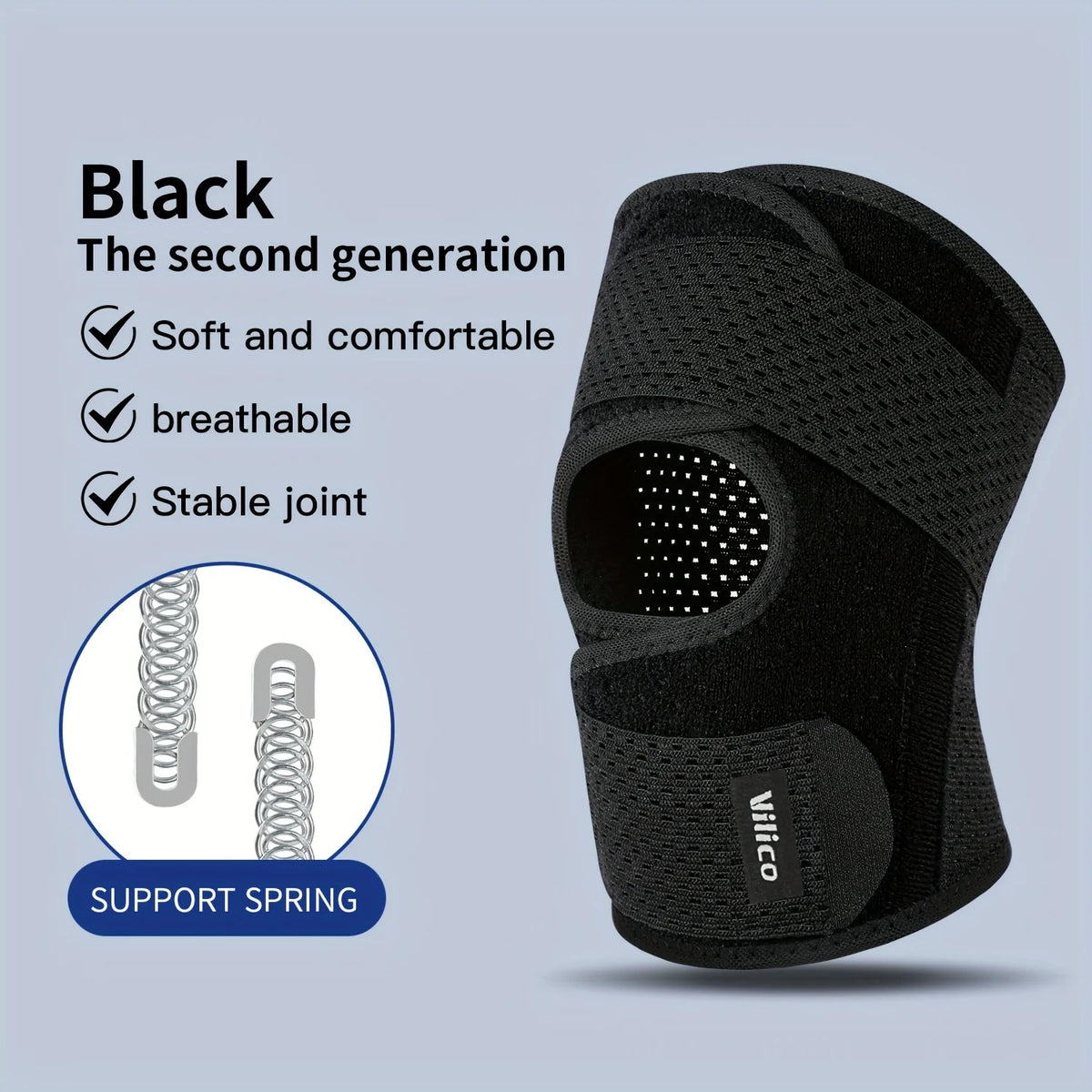 Elastic Strap Sports Knee Pads – Men & Women Support Sports Knee Pads Babs black L