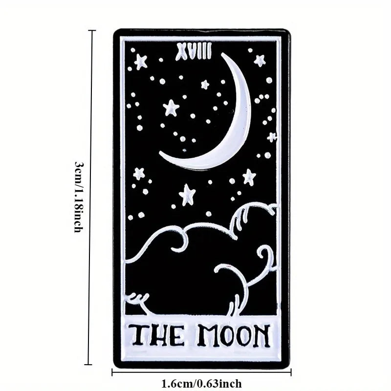 Tarot Card Star Moon Hard Enamel Pin – Alloy Brooch Badge Enamel Lapel Pin Babs 1pc
