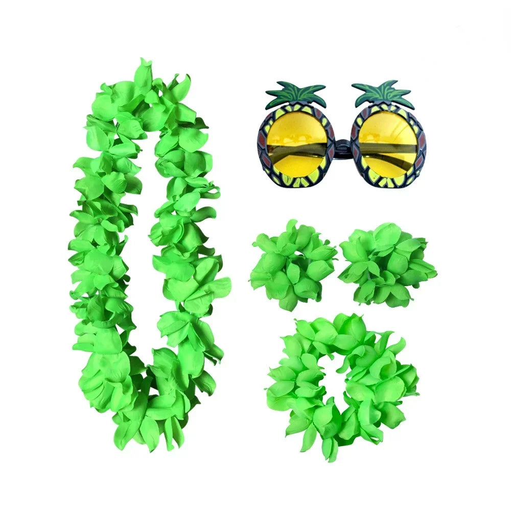 Hawaiian Luau Flower Headband Lei Wreath – Tropical Party Floral Party Headband Babs 6