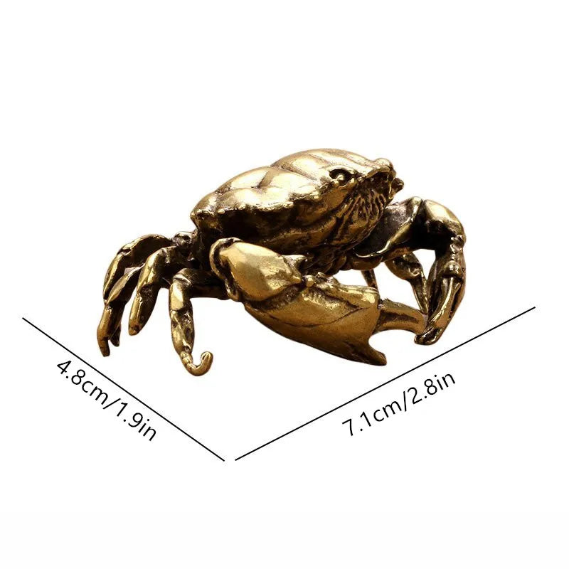 Vintage Brass Crab Statue – Antique Copper Miniature Figurine Decorative Figurine Babs A