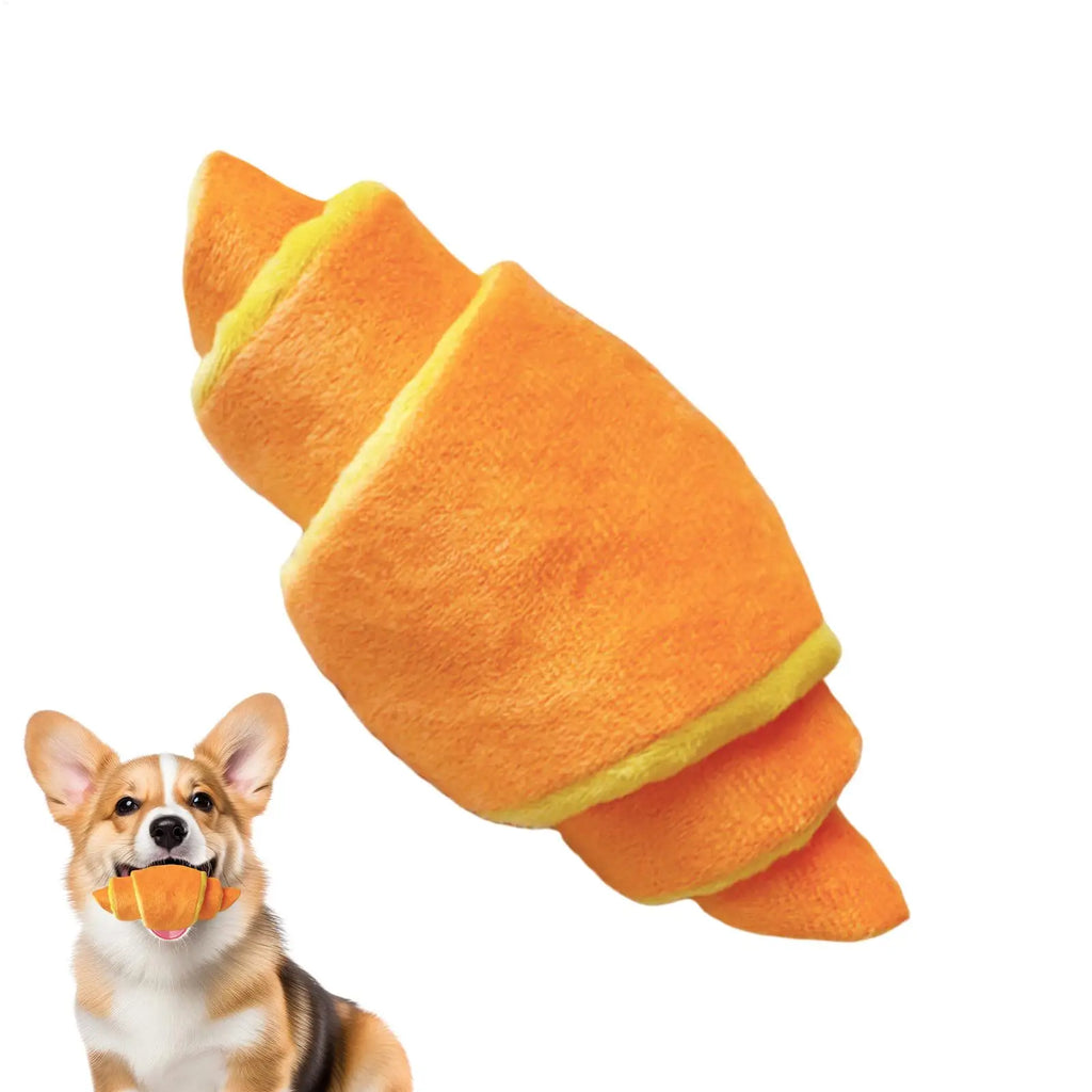 Dog Hide & Seek Squeaker Plush Toy – Croissant Sniff Toy Dog Enrichment Toy Babs