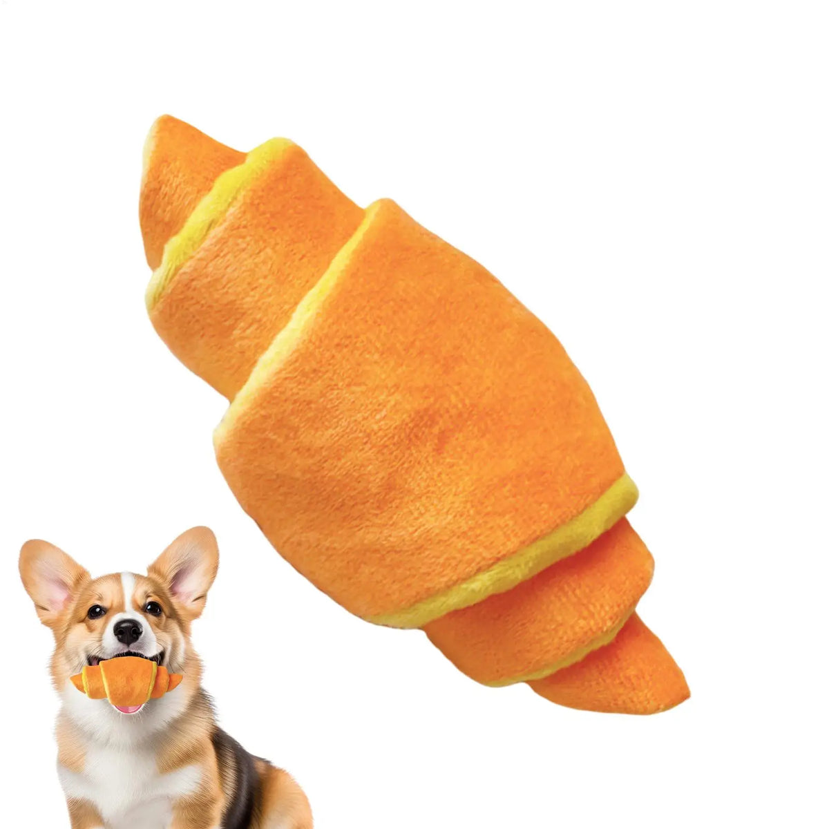 Dog Hide & Seek Squeaker Plush Toy – Croissant Sniff Toy Dog Enrichment Toy Babs