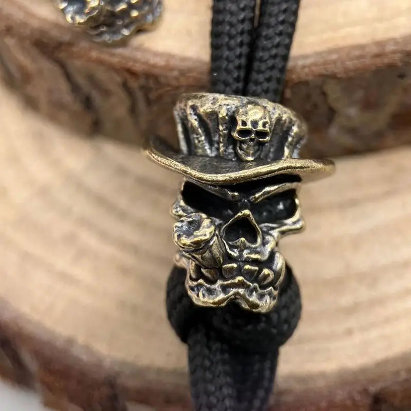 Brass Skull Cowboy Knife Bead EDC Lanyard Pendant & Bracelet Charm Lanyard Pendant Charm Babs