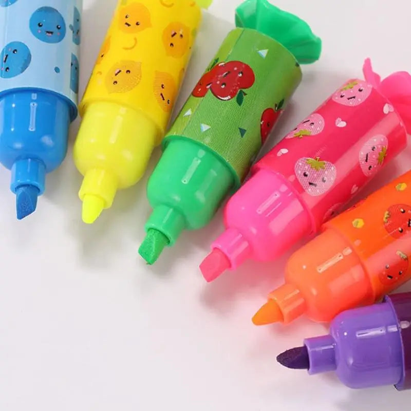 6-Pack Mini Pastel Highlighters – Chisel Tip Marker Pen Set Highlighter Marker Set Babs