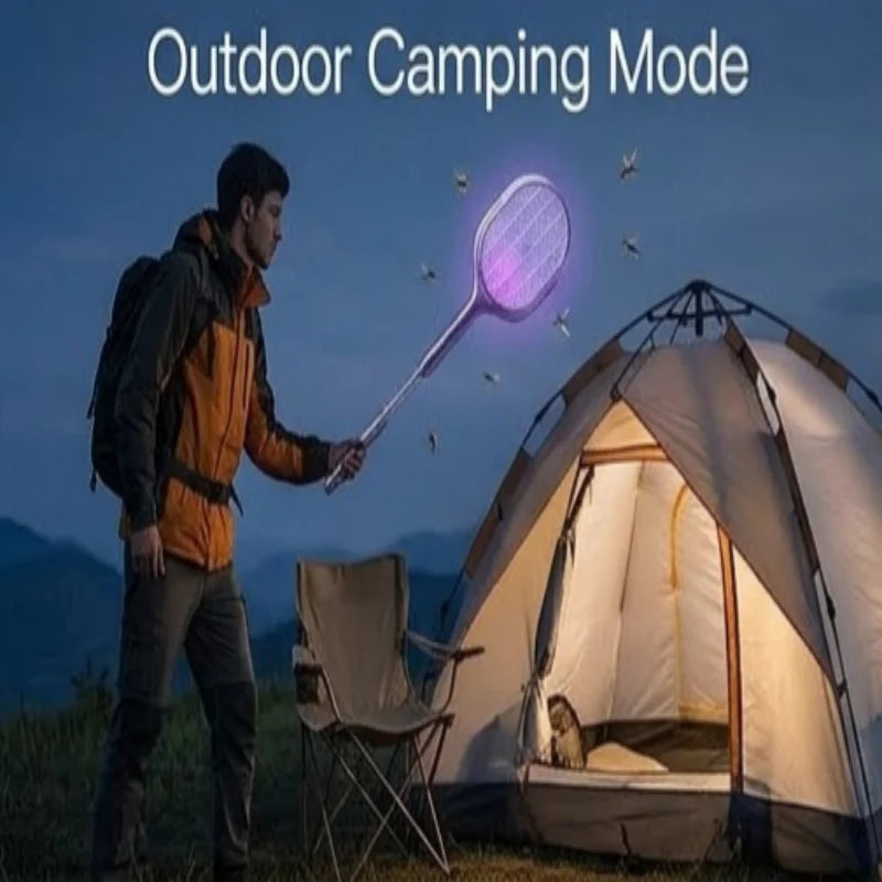 Telescopic Electric Mosquito Swatter & UV Trap Lamp Rechargeable Electric Bug Zapper Babs