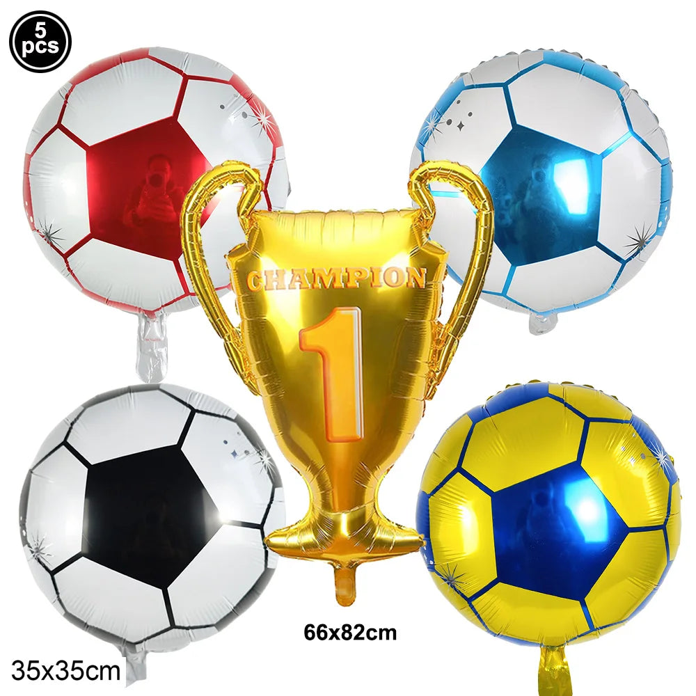Boy's 8th Birthday Soccer Foil Balloons Party Set Birthday Party Balloons Babs