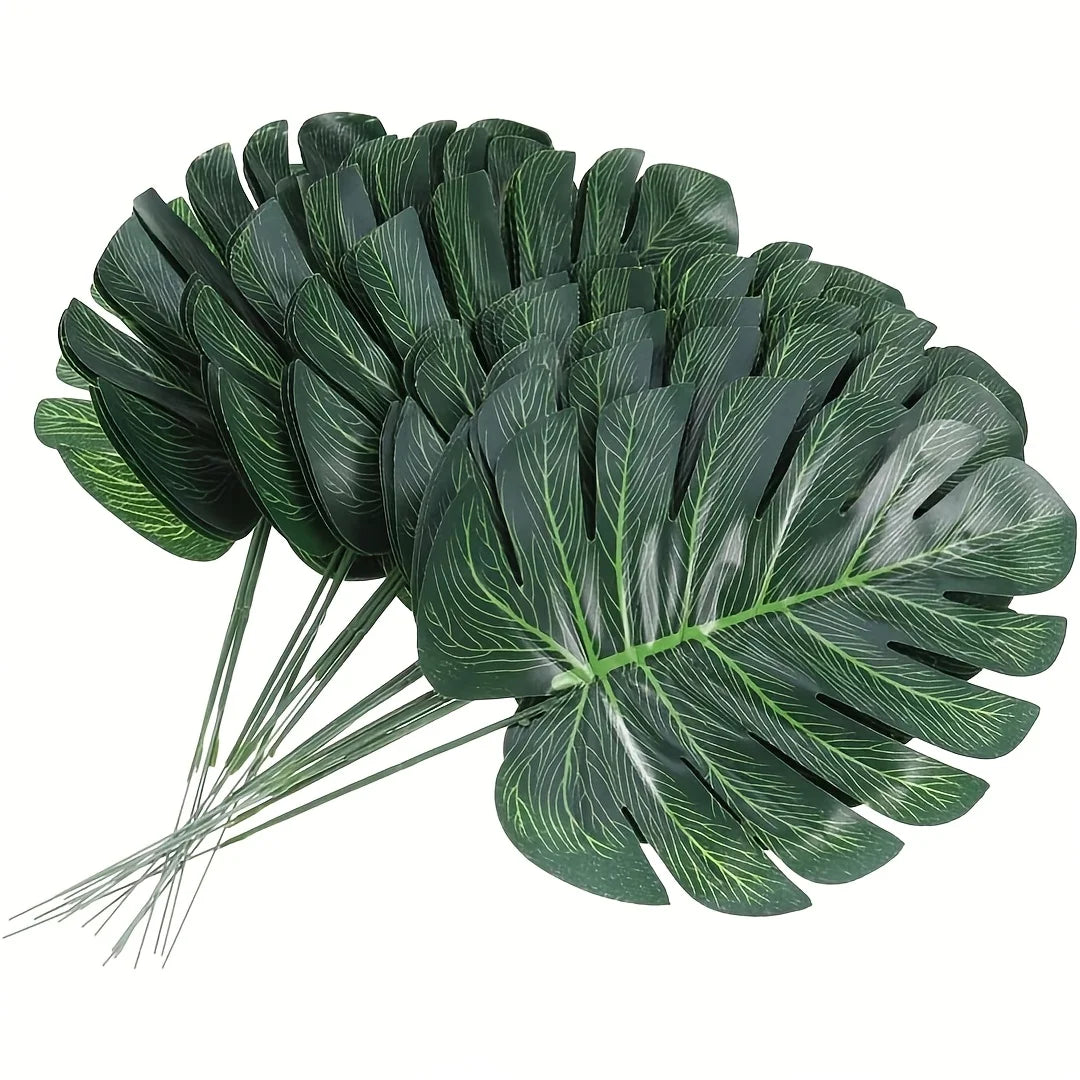 Artificial Turtle Leaves Fake Silk Plants for Home & Party Decor Artificial Leaf Decor Babs