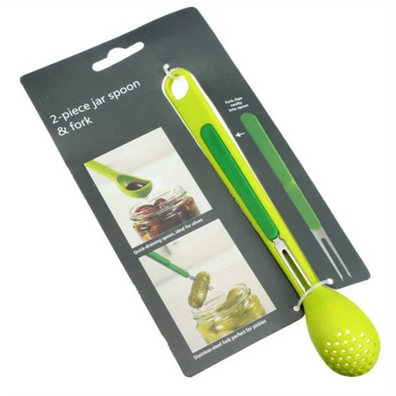 Kitchen 2-in-1 Colander & Fruit Fork Set | Drain & Serve Colander & Fork Set Babs